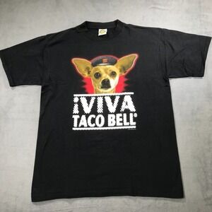 Vintage 90s Taco Bell Chihuahua Dog T Shirt Men's Extra Large Black Che USA Made